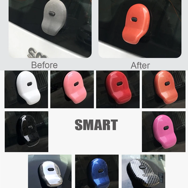 

Car Trunk Door Handle Decoration Rear Door Knob Case Cover Moulding Sticker Trim Modified Protector For New Smart fortwo 453