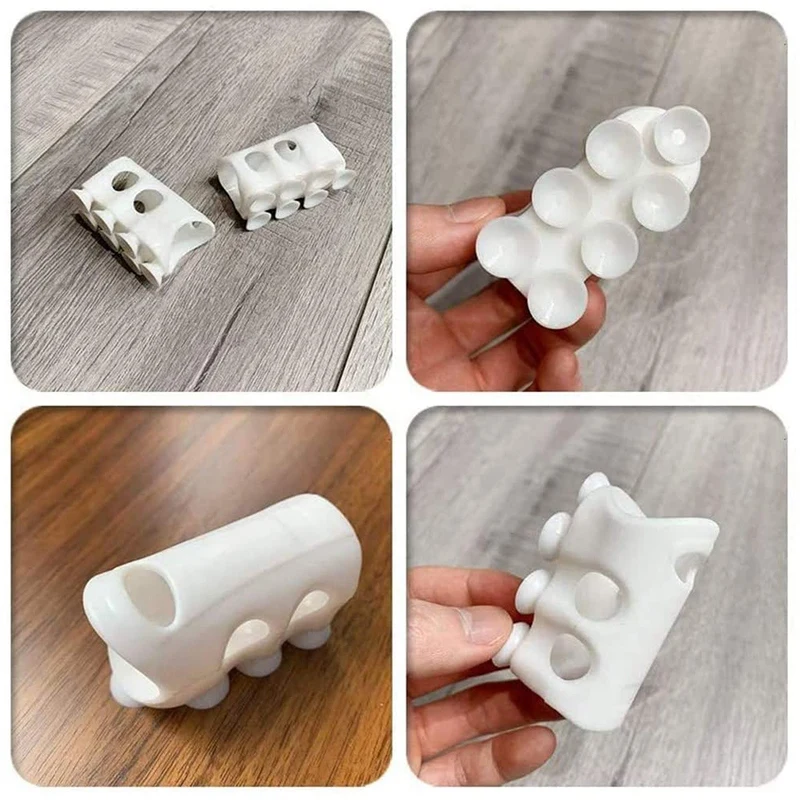 

2 Silicone Wall-Mounted Removable Shower Head Brackets Shower Head Bracket Suction Cup with 1 Heavy Duty Load Foot