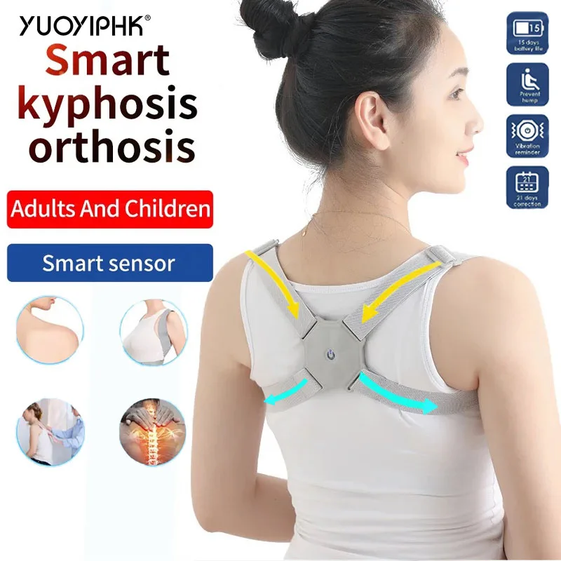 

Posture Corrector Intelligent Sensor Vibration Reminder Adjustable Brace Straightener Smart Correction Trainer Men Women Kids