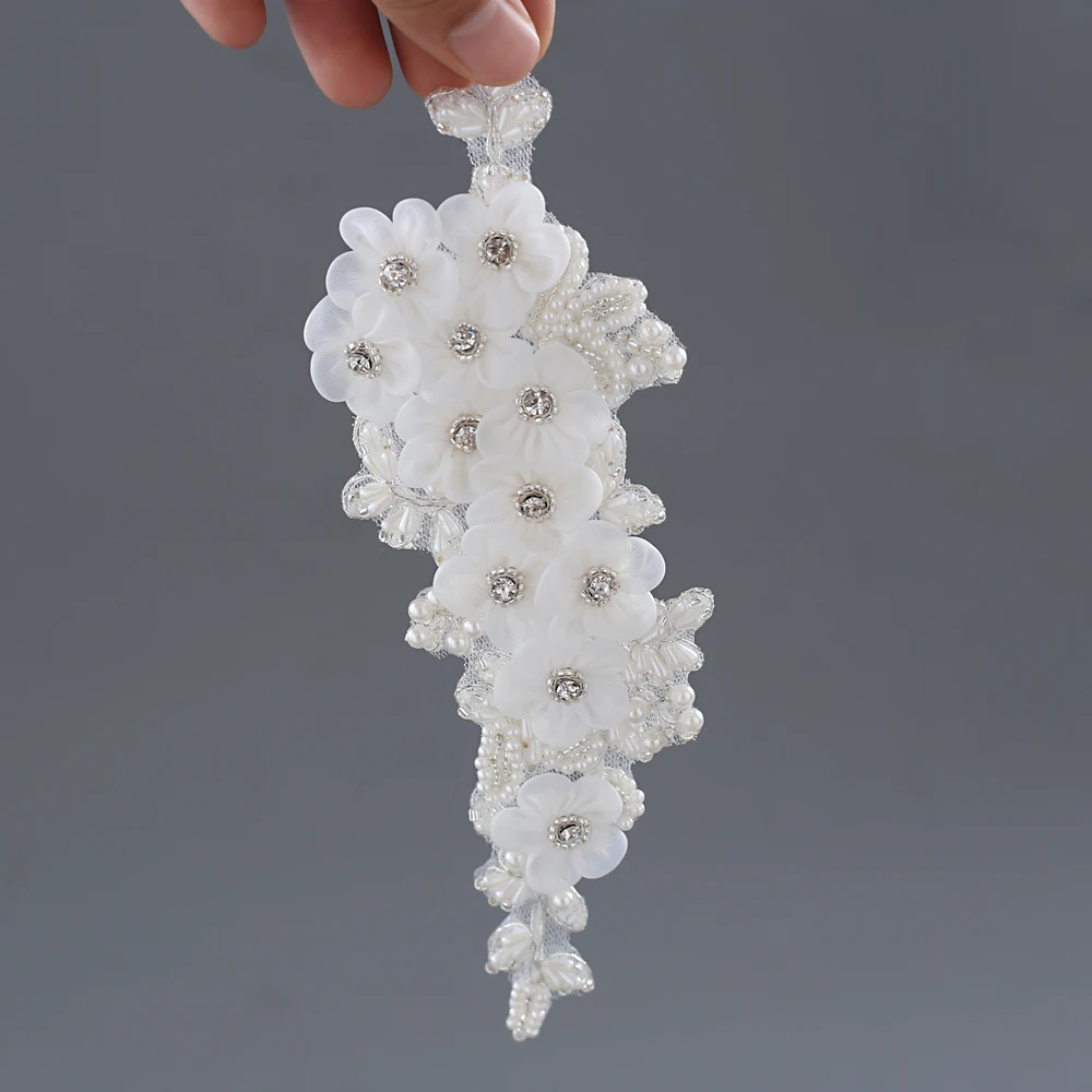 

YouLaPan S355 Romantic Luxury Bridal sash Applique Lace Pearls Sparkling Diamante Wedding Belt Fashion Girdle Beading Lace Belt