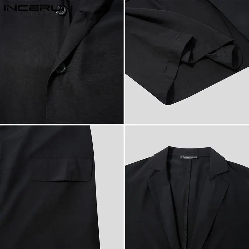 

INCERUN Fashion Men Mesh Blazer Transparent Lapel Long Sleeve Sexy Casual Coats 2021 Loose Streetwear Party Thin Men Suits S-5XL