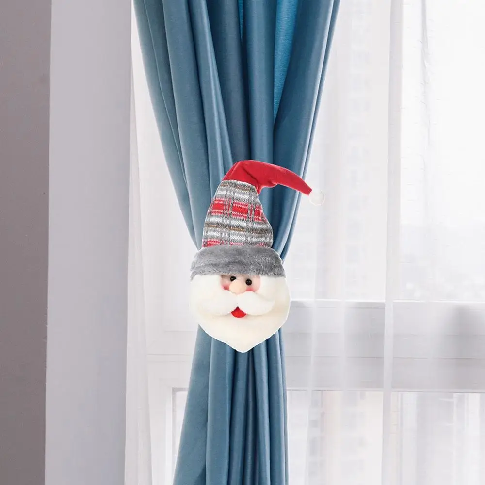 Santa Clause Snowman Deer Dolls Curtain Buckle Christmas Decoration for Home New Year Party Decor weihnachtsdekoration#35
