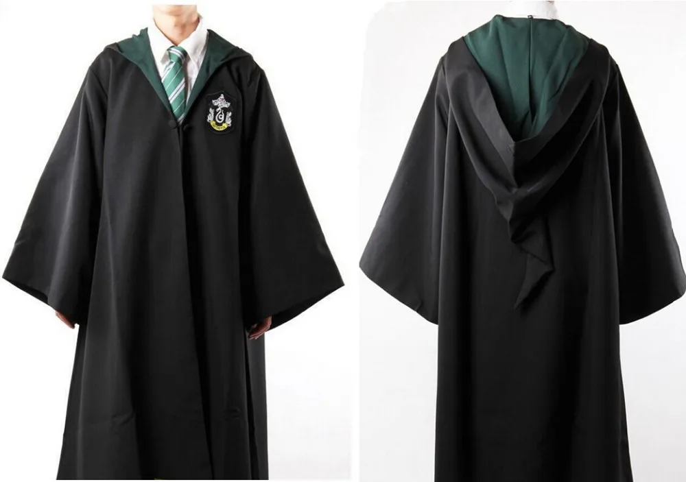 halloween costume for children girl men women slytherin robe cloak wizard magic school uniform granger cosplay free global shipping