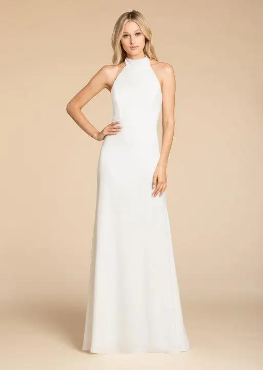 vivian's bridal simple high neck satin chiffon evening dress sexy Spaghetti Strap backless custom color formal party | Свадьбы и