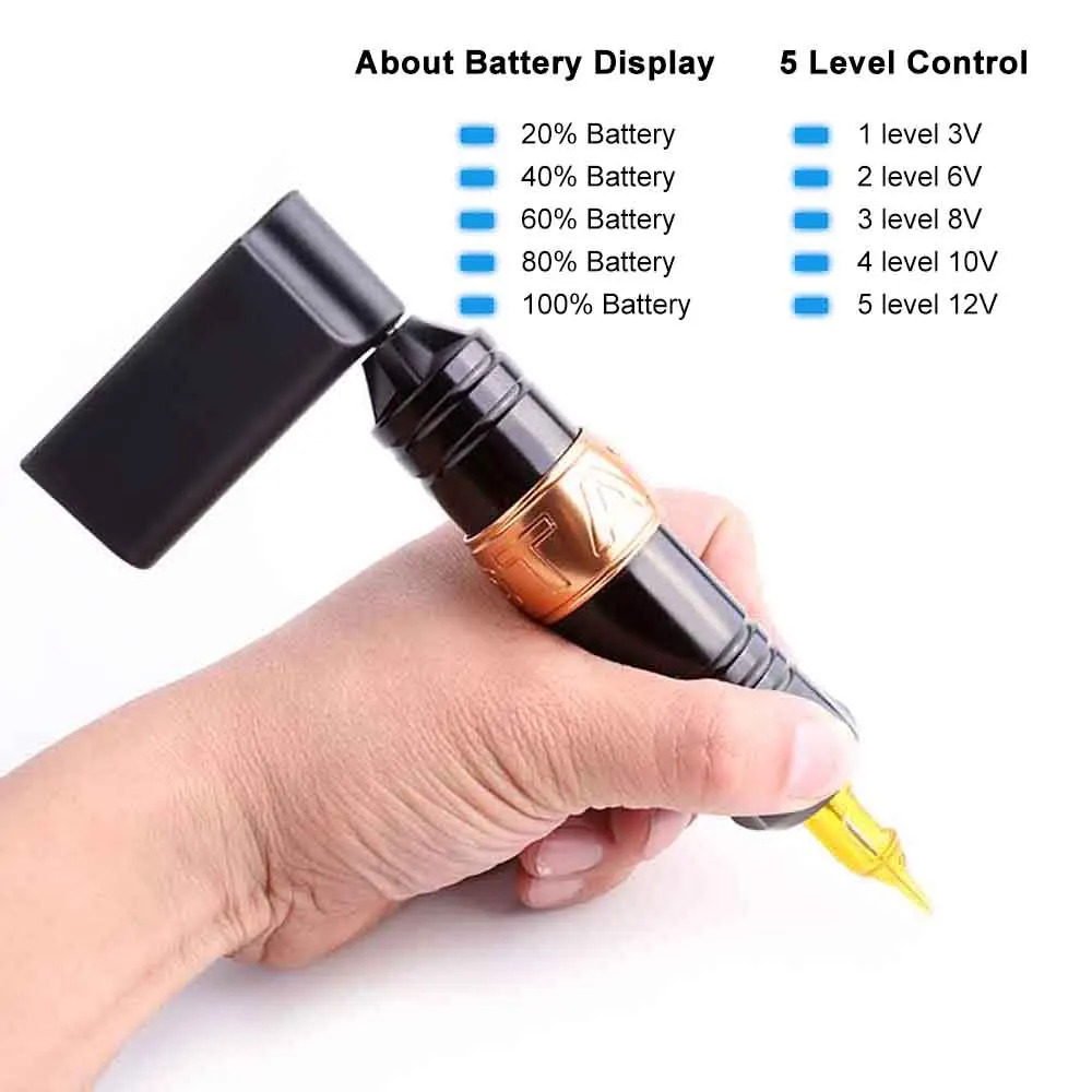 Mini Wireless Tattoo Power Supply Bank Pen Machine 2000mAh RCA/DC Connection Tattooing Permanent Equipment | Красота и здоровье