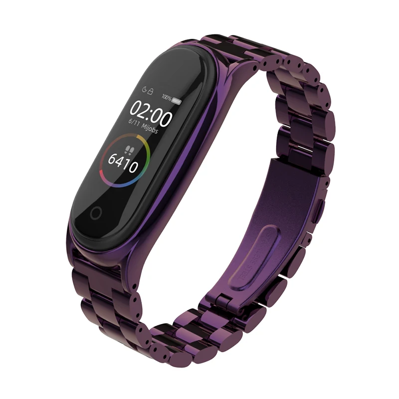 Ремешок для смарт часов Xiaomi Mi band 4 металлический браслет из нержавеющей стали Band