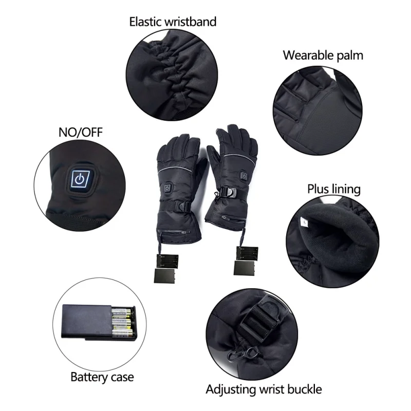 

Waterproof Outdoor Motorcycle Electric Warm Winter Heated Gloves Battery Powered Gloves For Riding Hunting Ski Cycling