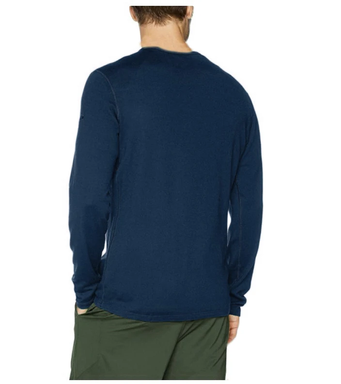 

2021 Mens 100% Merino Wool T Shirt Long Sleeve Men's Base Layer Men Merino Wool Shirt Wicking Breathable Anti-Odor Size S-XXL