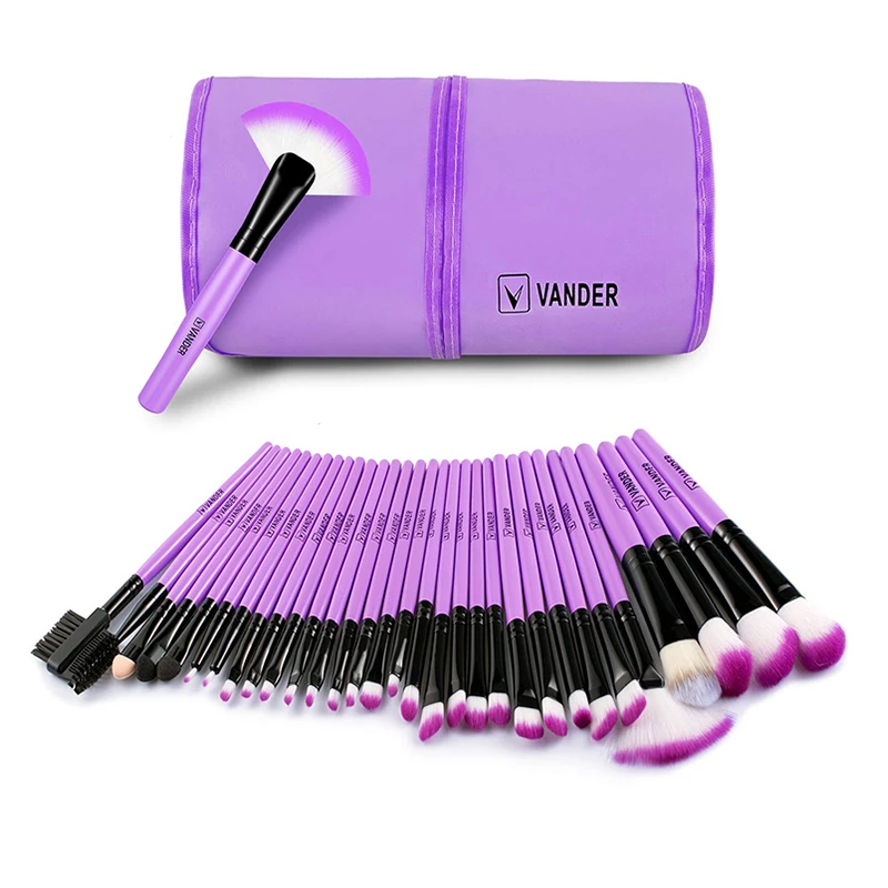 Фото Набор профессиональных кистей для макияжа 32 шт., набор косметических инструментов для макияжа, мягкие тени для век, губы с сумкой №5