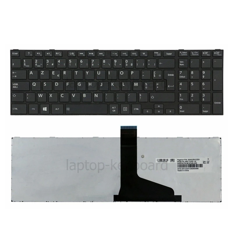 Французская клавиатура для TOSHIBA SATELLITE C850 C855D C850D C855 C870 C870D C875 C875D L875 L875D черная/белая