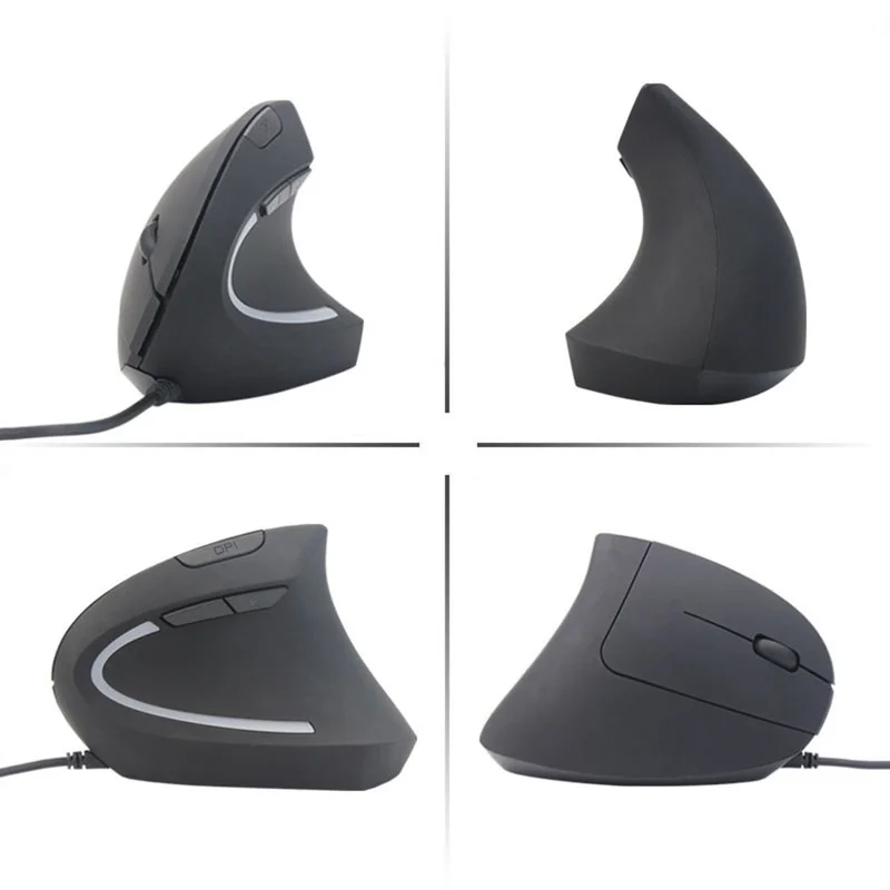 

New Wired Vertical Ergonomic Gaming Mouse 5 Buttons Programmable 3200DPI Adjustable LED Backlit Mice for Laptop PC