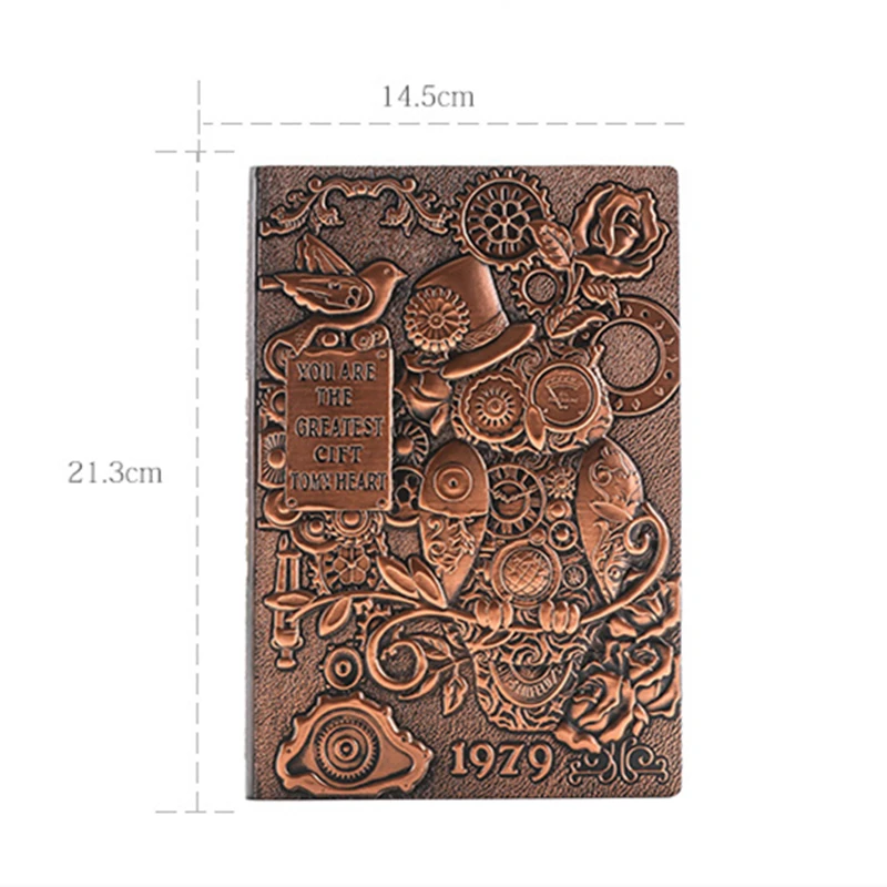 

Retro Embossed Notebook Diary Note Book Calender Paper Planner Agenda School hardcover Travelers Study Gft