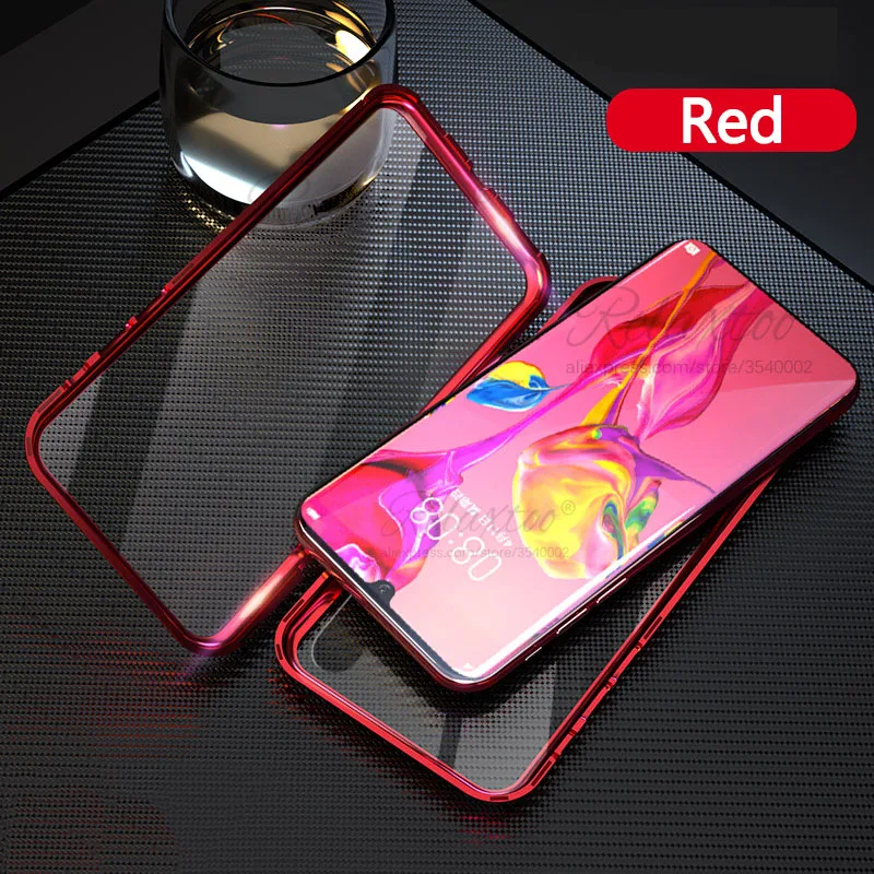 Red Роскошный защитный Магнитный чехол на весь корпус для huawei honor 10 lite 20 Pro 360, двойная задняя крышка из закаленного стекла для honor 10 lite, чехол - Цвет: Red