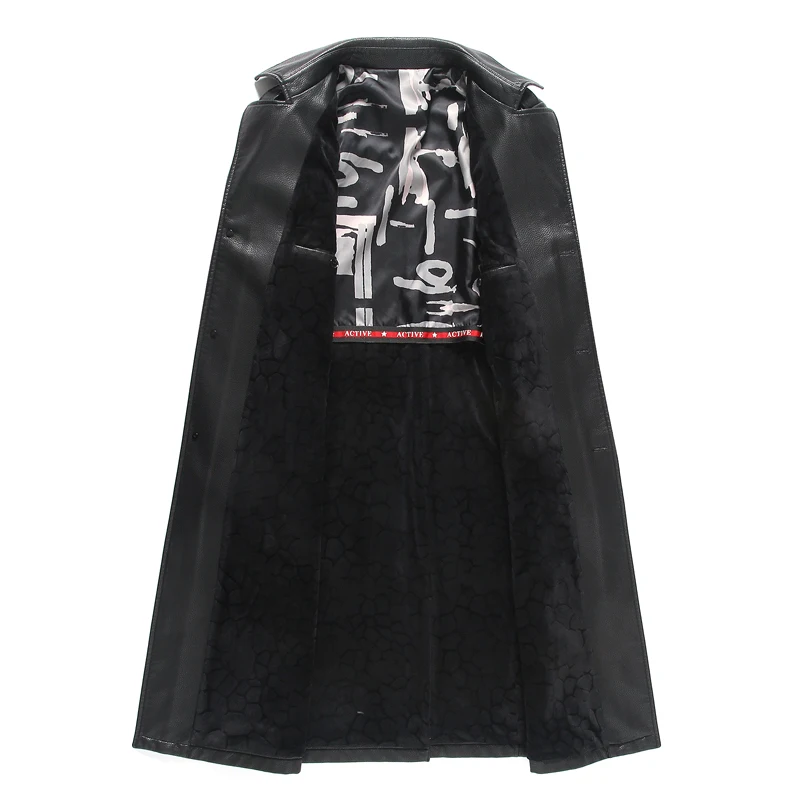 Мужская длинная мотоциклетная куртка из искусственной кожи в стиле стимпанк