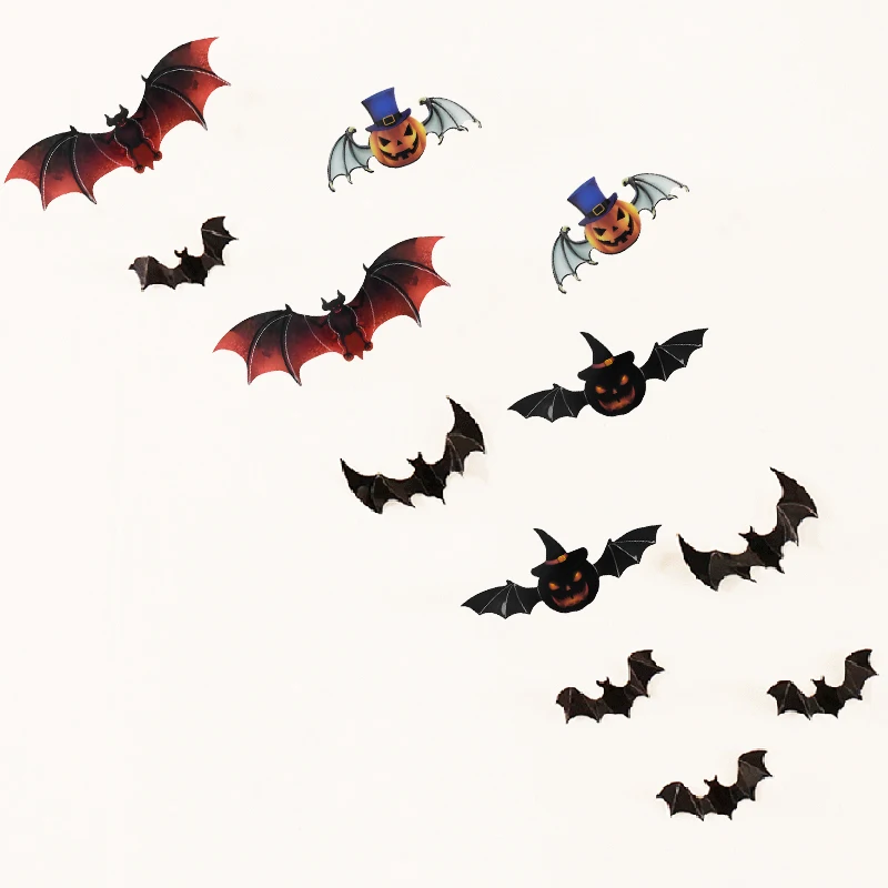 12pcs/set Halloween Decoration 3D Bat Wall Sticker DIY Room Decals Home Party Decor for Stickers | Дом и сад