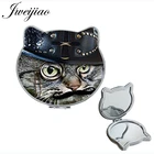 Youhaken кошка в шляпе в форме уха двойные аксессуары боковой карман зеркало винтажная картина печать на PU кошелек девушка зеркало cn806