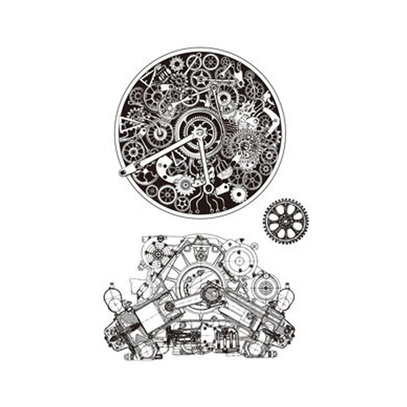 

Retro Machine series Clear Stamps Transparent Rubber Stamps Seal for DIY Scrapbooking Photo Album Decor Template Crafts Stamps
