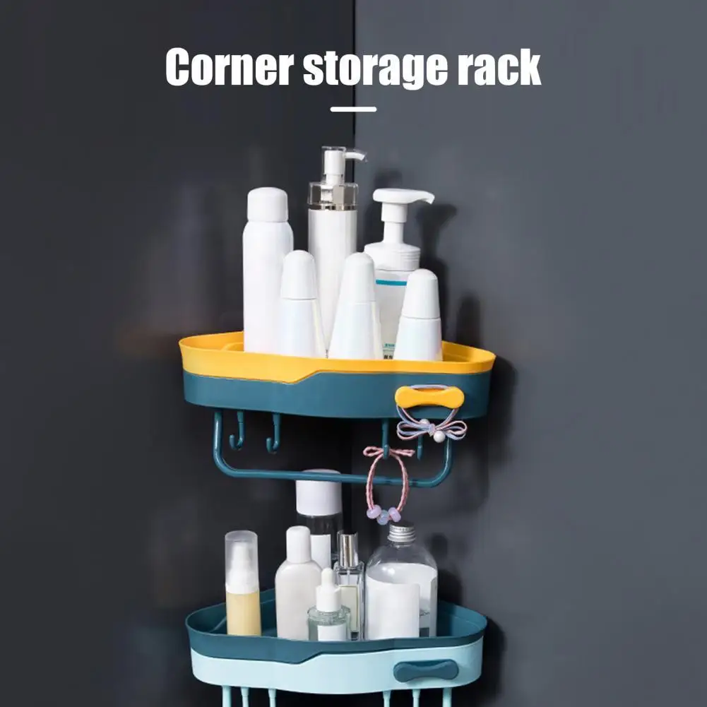 

gratis geperforeerde holle badkamer hoek badkamer plank met haken badkamer accessoires shampoo douche badkamer douche rack plank