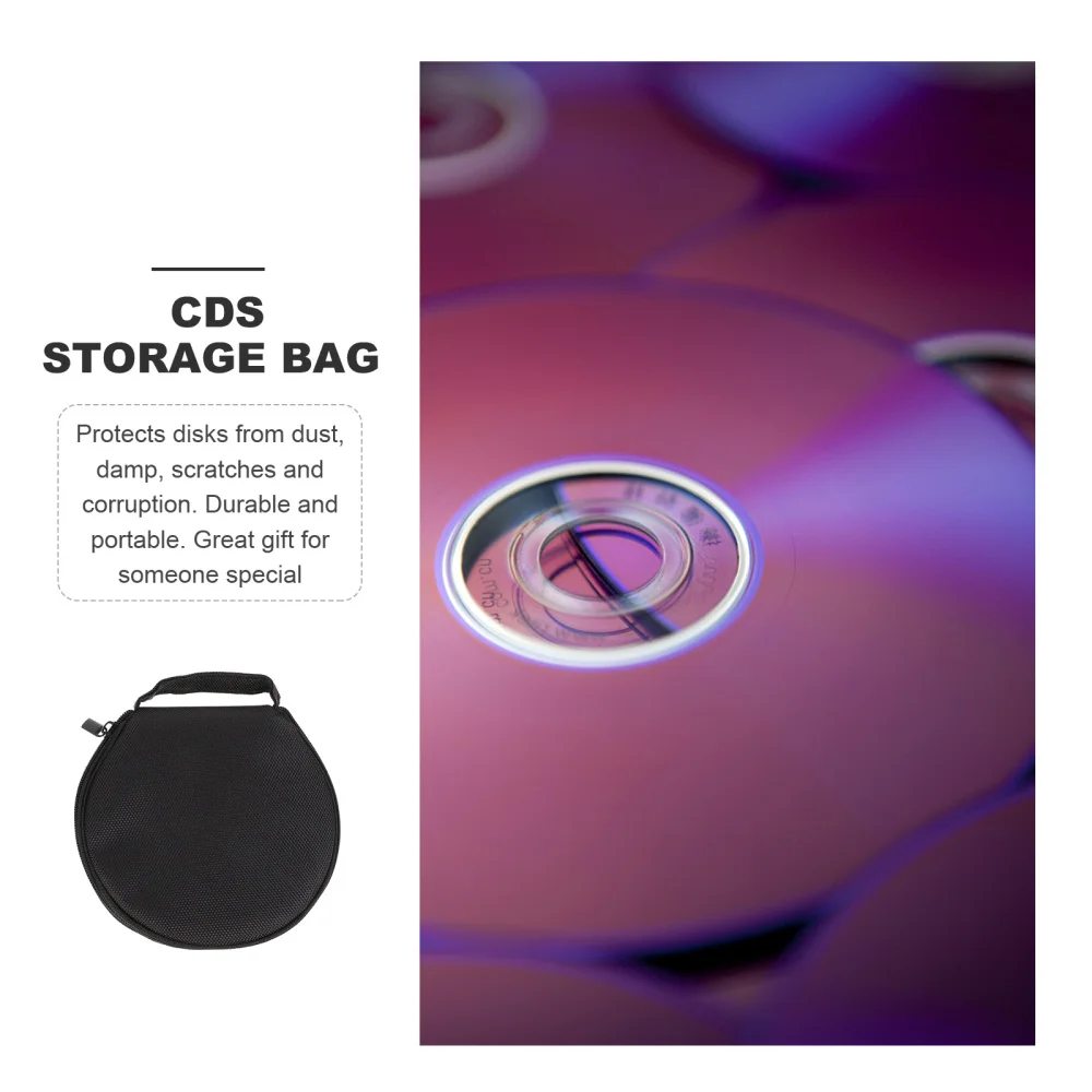 

1pc Large-capacity Storage Bag Round Disc Bag Practical Zipper Case