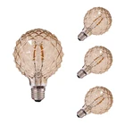 Светодиодная лампа накаливания Эдисона G95 в форме льда, 4 Вт, 2200 к, 220 золотого оттенка, светодиодная лампа с регулируемой яркостью, E27, декоративная Бытовая лампа, люстра