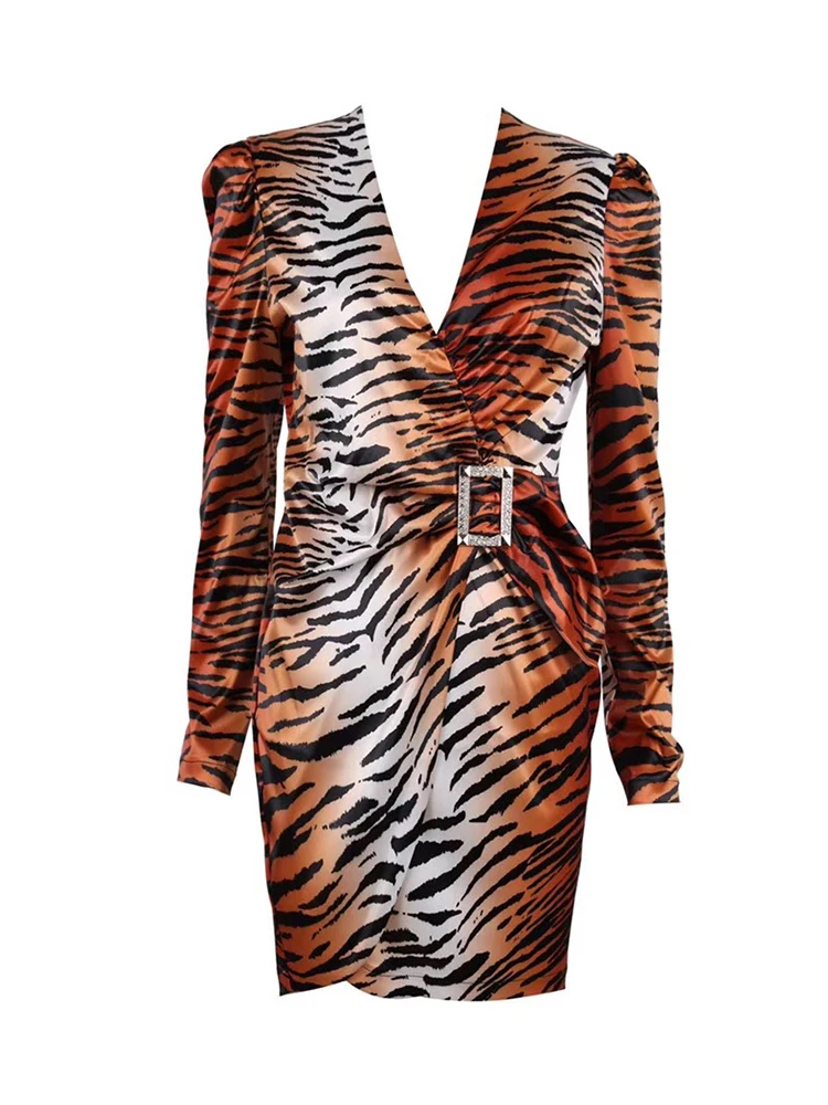 Высокое качество глубокий v образный вырез длинный рукав мини сексуальные платья