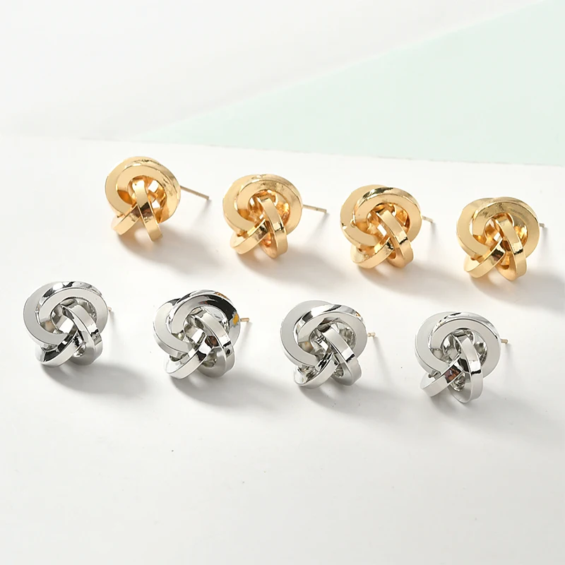 Серьги из меди с покрытием 18 каратного золота и серебра простые геометрические