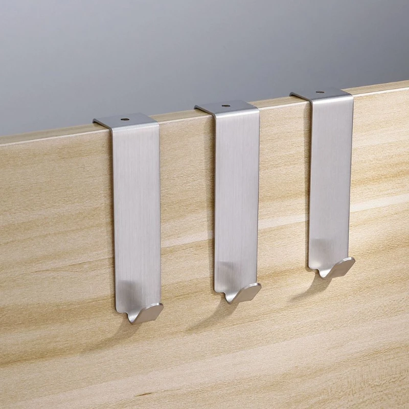 stainless steel door hook black sliver modern bathroom robe hooks coat towel hanging for cabinet kitchen hardware 4 pcs lot free global shipping