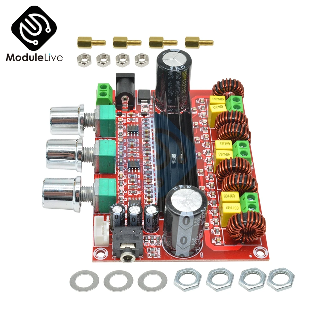 Плата усилителя мощности Top Sound TPA3116D2 50 Вт * 2 + 100 1 каналов (левый/правый/сабвуфер)