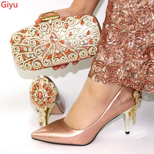 Doershow комплект из обуви и сумки африканские наборы 2019 зеленый цвет итальянские