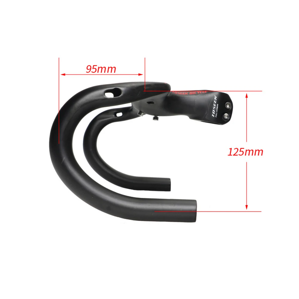 Скидка Интегрированный руль из углеродного волокна TOSEEK со стержнем, изогнутый руль для дорожного велосипеда, велосипедный руль UD, матовый/блестящ...