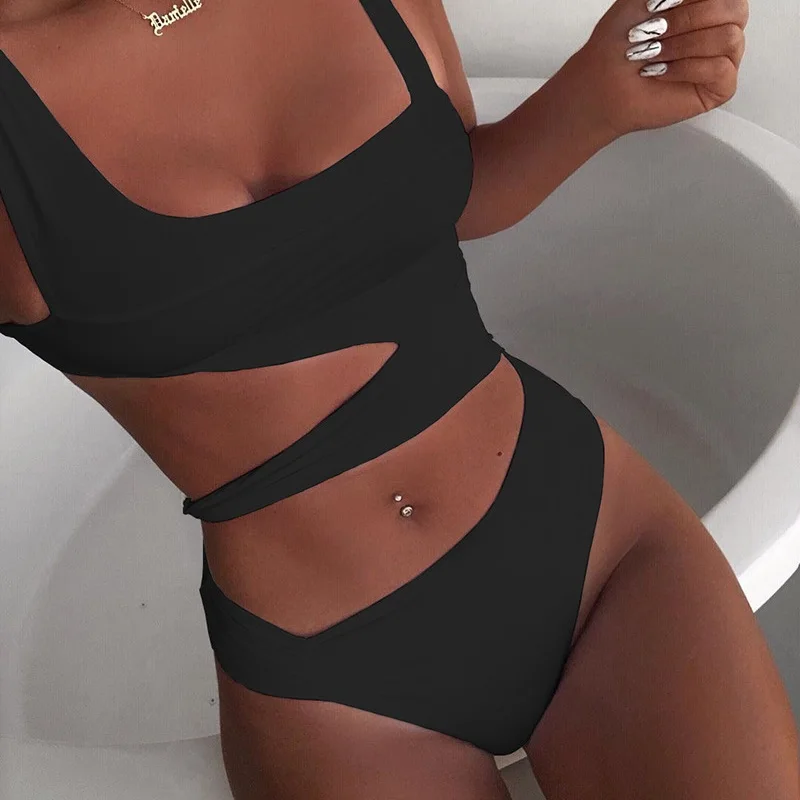 

Swimsuit Women Sexy Ladies Black Bikini Summer Swimsuit Thin Strap Waist Bathing Suits Beach Wear Swimming Suit Women Swimwear