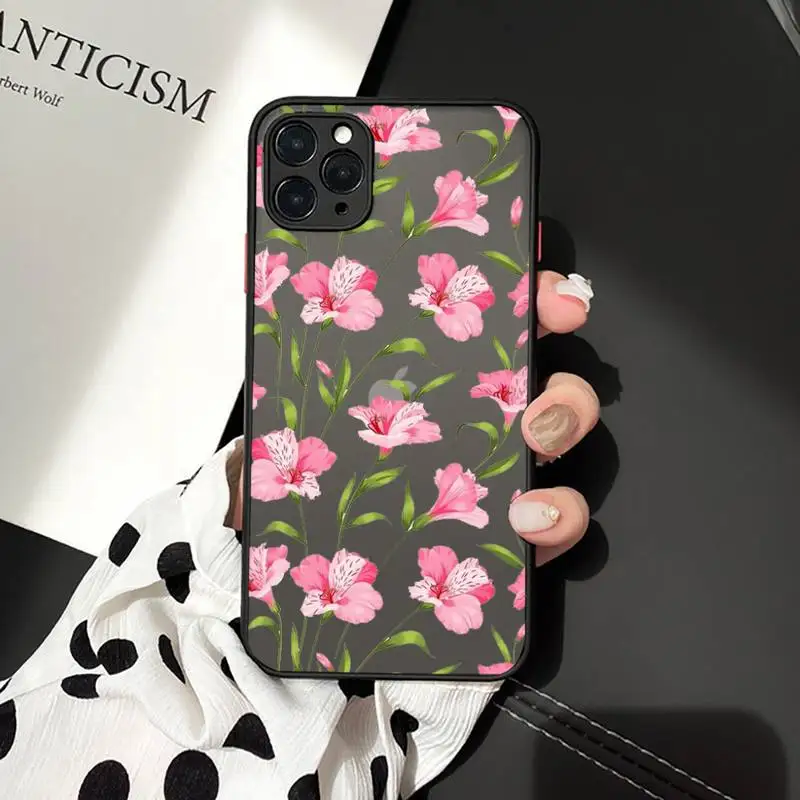 

Vintage Flower Leaves art pattern Phone Cases matte transparent For iphone 7 8 11 12 plus mini x xs xr pro max cover