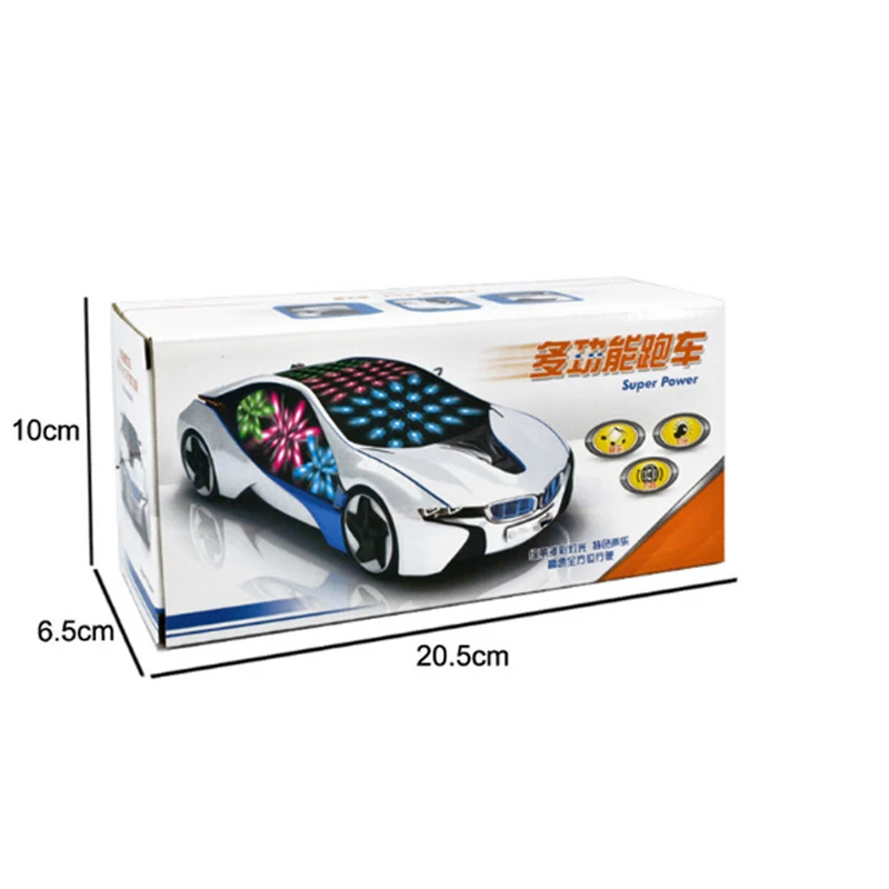 

3D Flashing Light Car Toys Automatically Steering Car Model Toy With Cool Music Sound Children's Toy Birthday Gift Car Ornaments