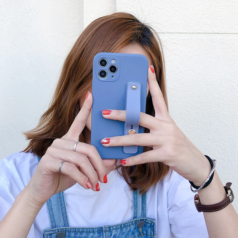 wrist strap square phone case for oneplus 7 7t 8 9 pro 8t 9r 9rt candy color soft back cover for oneplus nord 2 ce n200 5g coque free global shipping