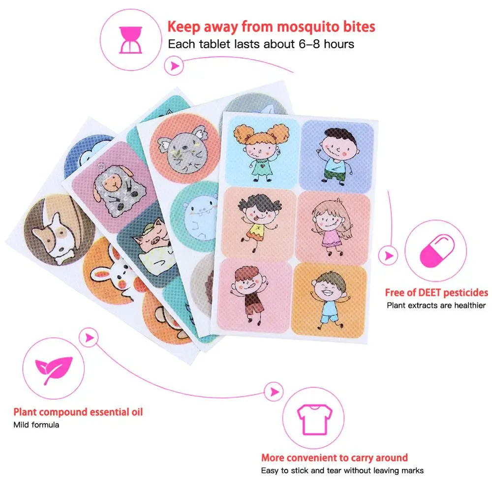 36 шт/партия мультфильм пластыри от комаров наклейки 100% натуральные нетоксичные