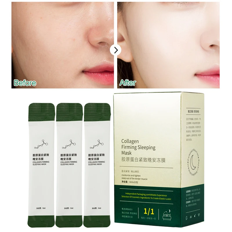

20 Pcs Collagen Firming Anti Aging Moisturizing Face Facial Mask for Women Skin Care 0.14 Oz SANA889