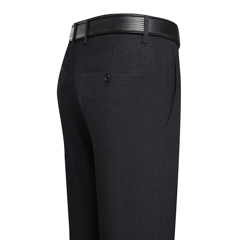 

2020 Men's Autumn Solid Color Casual Pants Youth Elastic Loose Business Straight Trousers