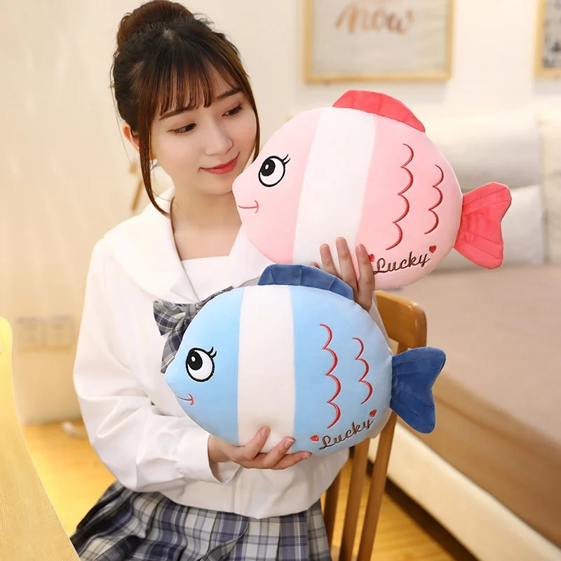 

35cm/50cm/68cm Funny Cartoon Lucky Fish Plush Toy Soft Stuffed Goldfish Doll Rest Pillow Cushion Kids Baby Girls Birthday Gifts