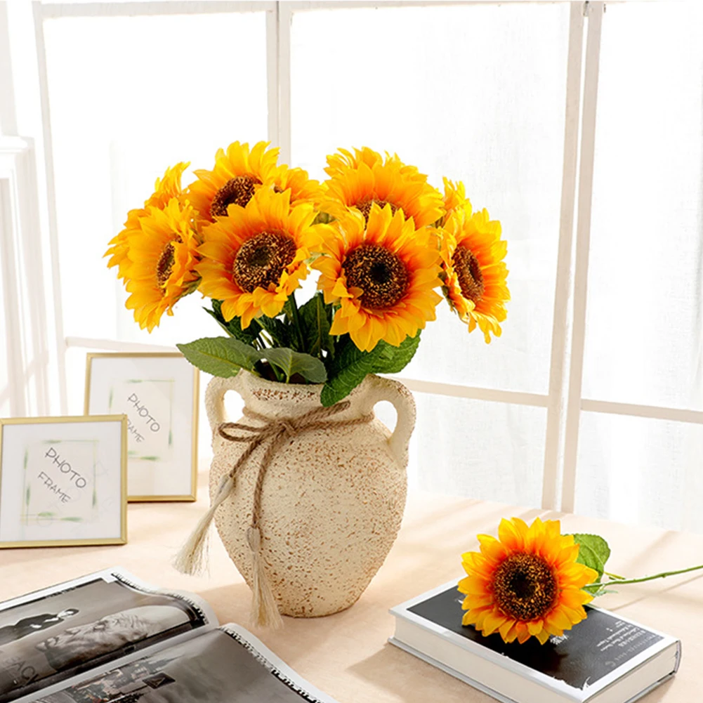 1 шт искусственный подсолнух домашний сад забор украшения парка яркие поддельные
