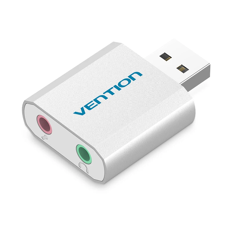 Vention Внешняя USB звуковая карта 3,5 мм наушники адаптер Aux аудио карта для микрофона Динамик PUBG компьютерная звуковая карта - Цвет: SILVER
