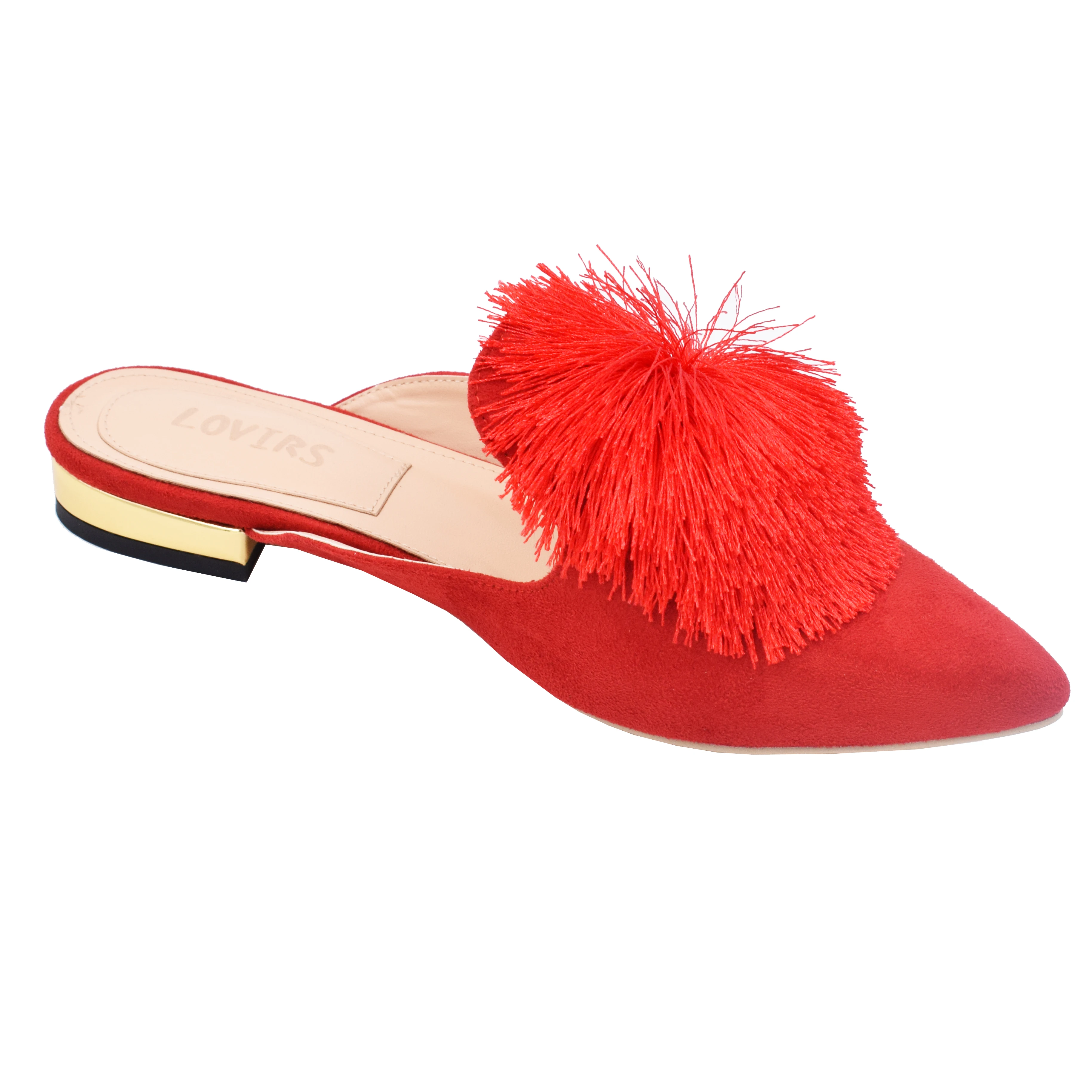 Мюли Lovirs для женщин украшенные буффами без застежки лоферы с открытой спиной