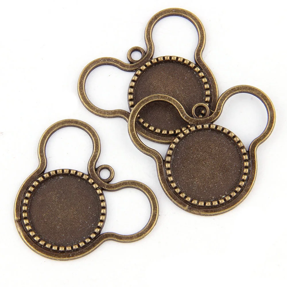 10 шт. 18 мм античный золотой и серебряный браслет Камея Кабошон один обруч круглый