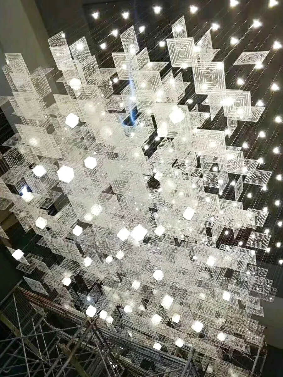 

Акриловая Люстра для отеля, виллы, инженерная лампа, индивидуальный художественный креативный светильник, отдел продаж, песочное настольно...