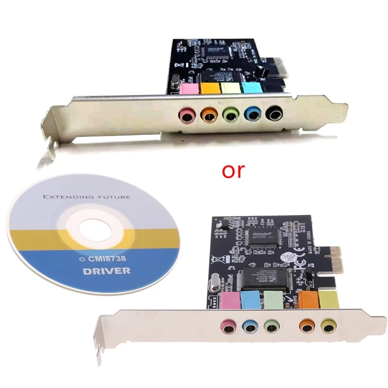 

2021 New PCI-E Digital Sound Card 5.1 Solid Capacitors CMI8738 Chipset + Barrier