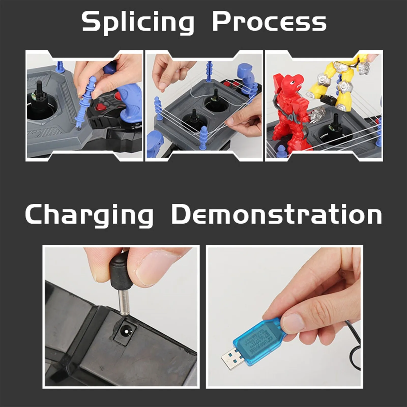 

2PC Novel Robot Realistic Game Animal Dinosaur Model RC Boxing Robot Double Fight Childrens Kids Adults Party Leisure Toys Gifts