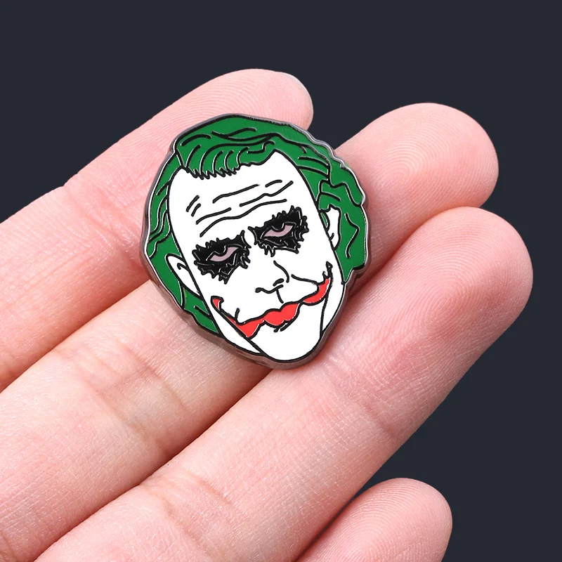 DC Clown Joker Enamel Pins Horror Chucky Face Stephen Kings IT Penny Wise Metal Badge Brooches For Children Bag Gifts Jewelry