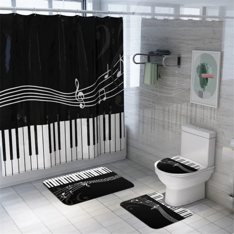 4 шт. набор ковриков для ванной комнаты с геометрическим принтом модный коврик