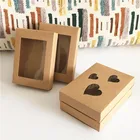 10 шт., коробка из крафт-бумаги с прозрачными окошками