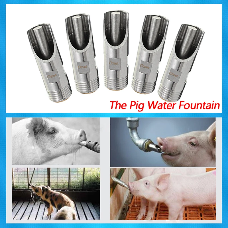 

5 /10 PCS Pig Stainless Steel Automatic Waterer Nipple 1/2Inch Apply To Pig Sheep Animal Drinker Farm Feeder Livestock Equipment