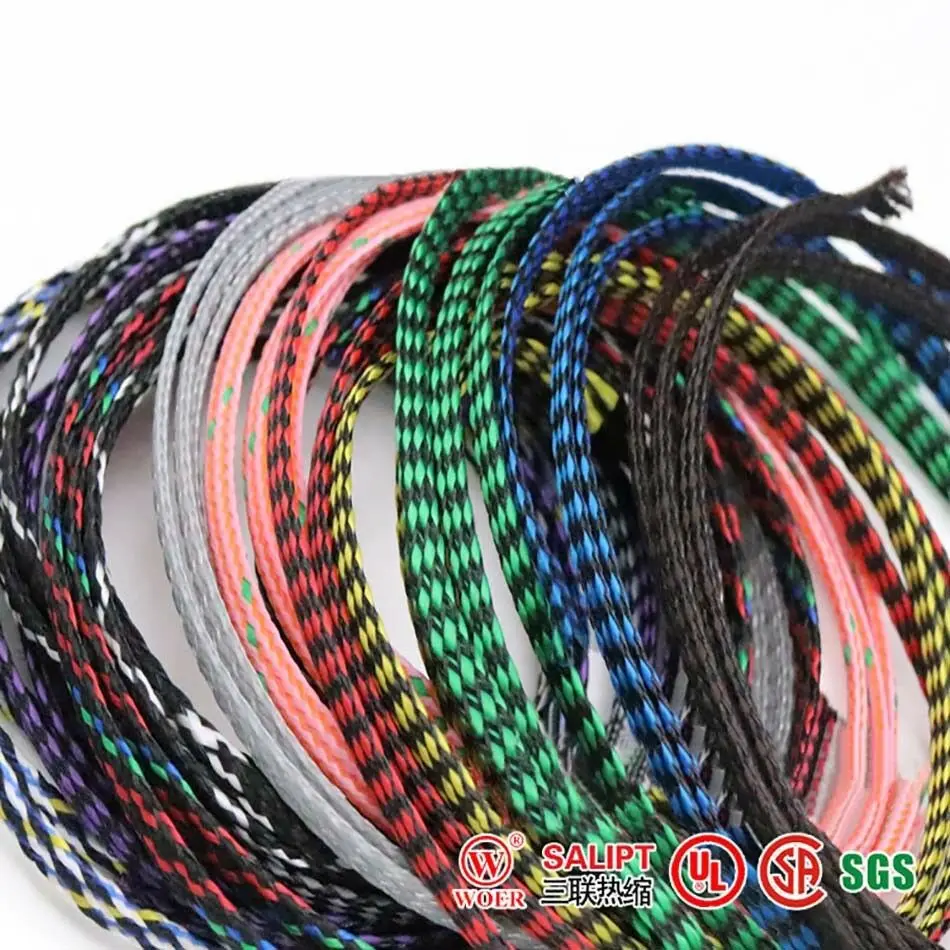 4 мм/8 мм/12 мм ПЭТ и ПП хлопчатобумажная пряжа плетеный кабель оболочка несколько